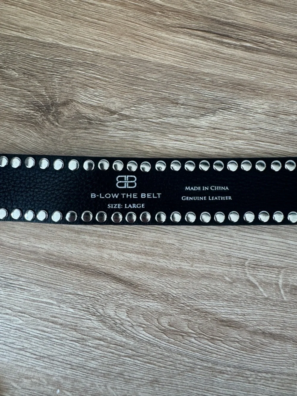 B-Low the Belt Black Studded Western-Style Leather Belt with Silver Buckle - Picture 4 of 6